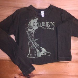 Official Broadway WICKED Green for Good Olive Drab Thermal Top